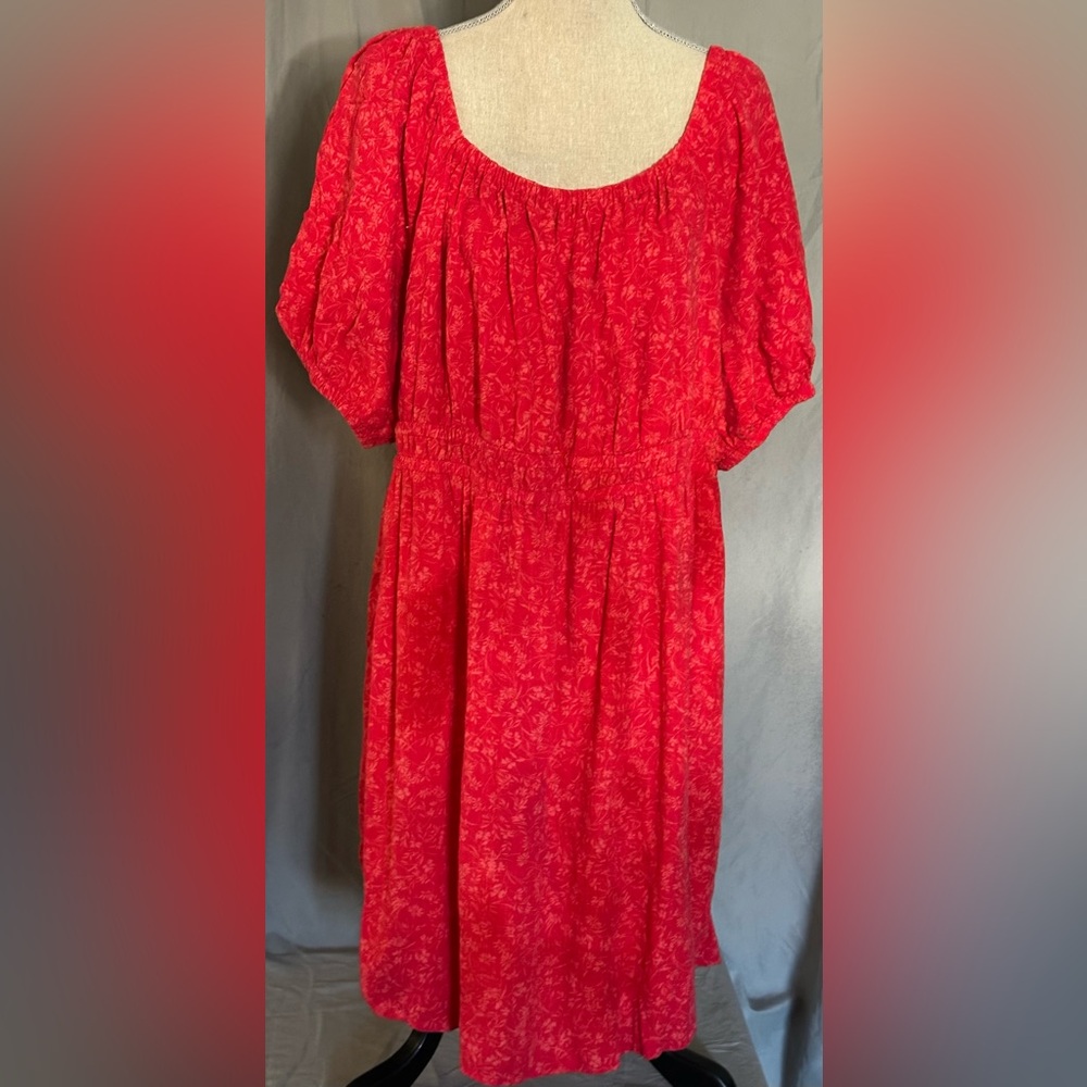 NWOT Terra & Sky dress in size 2X gradation with red color. Tied open back